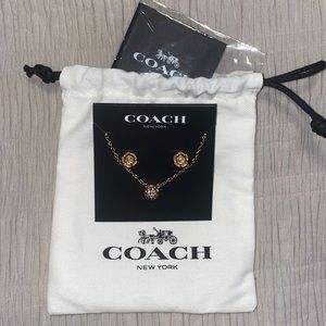 NWT Coach Jewelry Set with Earrings & Necklace